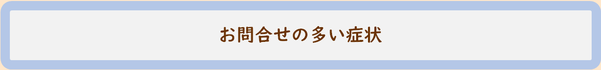 お問合せの多い症状